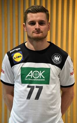 03.01.2019 Frankfurt am Main, Bekanntgabe des Aufgebotes des Deutschen Handballbundes zur EHF EURO 2020 - A-Handballnationalmannschaft - Kader Kevin Schmidt (77, GER) :