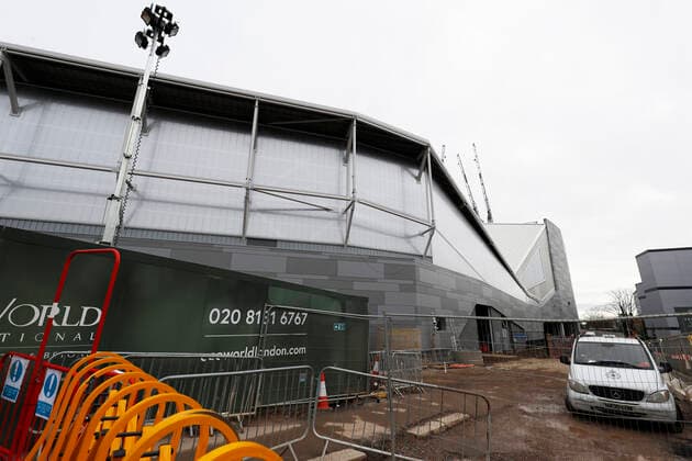 4th January 2020; Griffin Park, London, England; English FA Cup Football, Brentford FC versus Stoke City; General view of Brentford Community Stadium currently under construction in Brentford, west London with a projected capacity of 17,505. It is planned to be the home of Brentford FC and London Irish RFC - Editorial Use  ActionPlus12200257 JohnxPatrickxFletcher