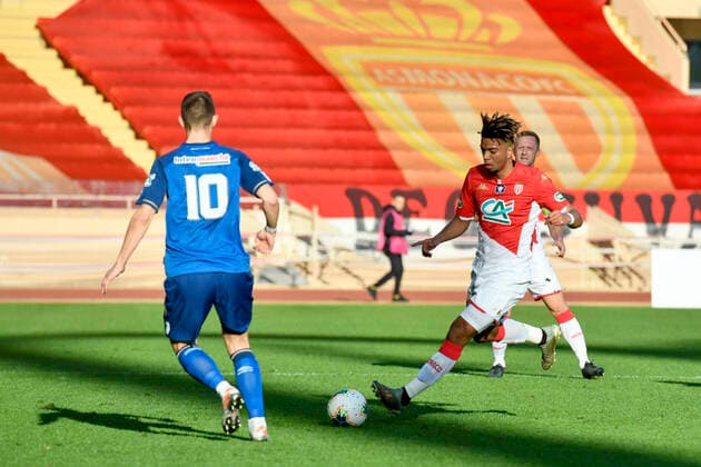 Fußball, Coupe de France, AS Monaco - Stade Reims Benjamin Henrichs (AS Monaco) FOOTBALL : AS Monaco vs Stade de Reims - 32eme de finale de Coupe de France - Monaco - 04 01 2020 NorbertScanella PanoramiC 