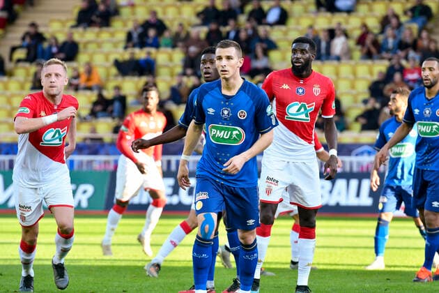 Fußball, Coupe de France, AS Monaco - Stade Reims Remi Oudin (Stade de Reims) FOOTBALL : AS Monaco vs Stade de Reims - 32eme de finale de Coupe de France - Monaco - 04 01 2020 NorbertScanella PanoramiC 