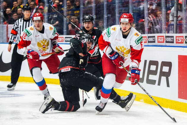 200105 Danil Pylenkov of Russia during the 2020 IIHF World Junior Championship gold medal game between Canada and Russia on January 5, 2020 in Ostrava. Photo: Simon Hastegard BILDBYRAN kod SH 180176 ishockey Ice hockey, Eishockey u20 jvm jvm 2020 jvm 19-20 iihf world junior championship world juniors bbeng final kanada ryssland Copyright: SIMONxHASTEGARD BB200105ZJ018