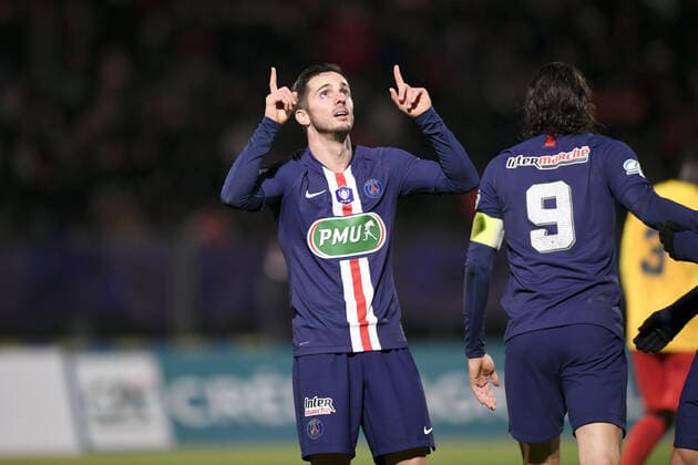 JOIE - 19 PABLO SARABIA (PSG) FOOTBALL : Linas-Montlhery vs Paris SG - Coupe de France - 05 01 2020 AnthonyBIBARD FEP Panoramic 