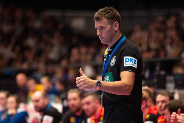 HANDBALL - AUT vs GER, test match VIENNA,AUSTRIA,06.JAN.20 - HANDBALL - OEHB international match, Länderspiel, Nationalmannschaft Austria vs Germany, test match. Image shows the rejoicing of head coach Christian Prokop (GER). GEPAxpictures xDavidxBitzan