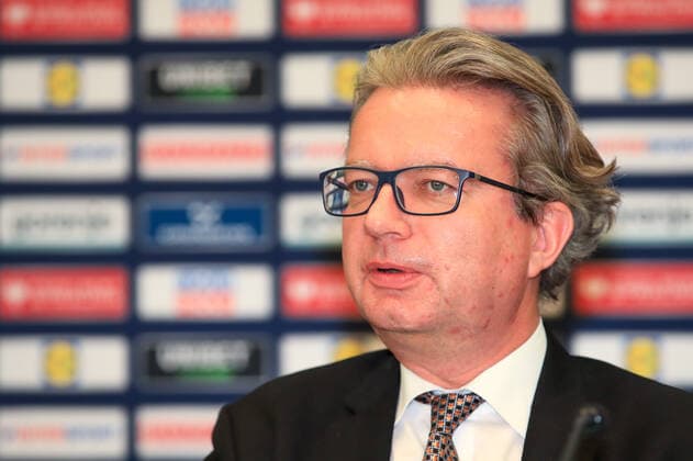 HANDBALL - EHF EURO 2020 GRAZ,AUSTRIA,07.JAN.20 - HANDBALL - EHF European Men s Handball Championship 2020, preview, press conference, PK, Pressekonferenz Image shows member of provincial government of sports Christopher Drexler (Styria). GEPAxpictures xMarioxBuehner