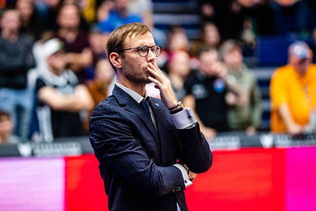 Trainer Björn Harmsen (Syntainics MBC) waehrend der Saison 2019-2020 (Herren) in der EasyCredit Bundesliga zwischen Syntainics MBC und Medi Bayreuth Stadthalle Weissenfels am 4. January 2020 in Weissenfels, Sachsen Anhalt, Deutschland