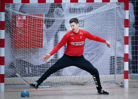 Niklas Landin ved haandboldlandsholdets traening i Frederiksberg Hallen onsdag den 8. januar 2020.. , Copenhagen Denmark