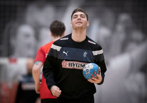 Nicklas Kirkeloekke ved haandboldlandsholdets traening i Frederiksberg Hallen onsdag den 8. januar 2020.. , Copenhagen Denmark