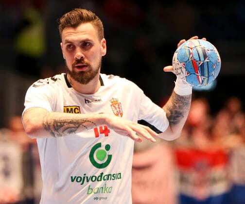 HANDBALL - EHF EURO 2020, BLR vs SRB GRAZ,AUSTRIA,09.JAN.20 - HANDBALL - EHF European Men s Handball Championship 2020, group stage, Belarus vs Serbia. Image shows Bogdan Radivojevic (SRB). GEPAxpictures xWolfgangxGrebien