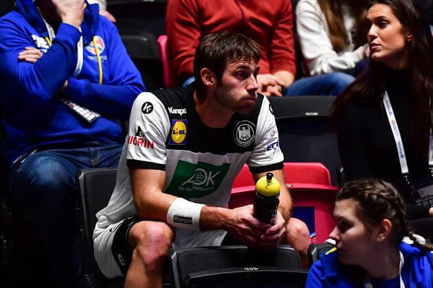 Handball-EM Deutschland - Niederlande am 09.01.2020 in der Nye Nidarohallen in Trondheim Uwe GENSHEIMER ( Deutschland ) auf der Tribüne