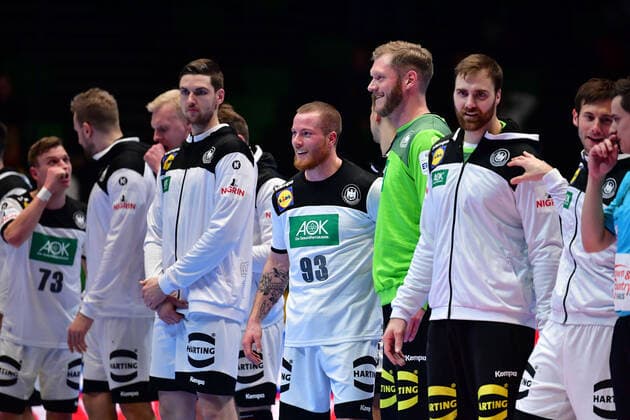 Handball-EM Deutschland - Niederlande am 09.01.2020 in der Nye Nidarohallen in Trondheim Deutsche Mannschaft nach dem Spiel