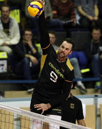 György Georg Grozer Aktion Oberkoerper Oberkörper Volleyball Halbfinale Olympiaqualifikation Nationalmannschaft Herren Saison 2019 2020 09.01.2020 Deutschland GER vs. Bulgarien BUL