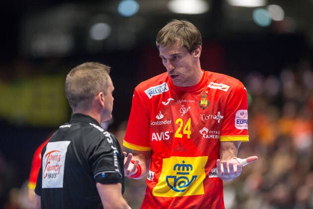 Handball, EM, Spanien - Lettland MORROS de ARGILA Viran (Espagne - Spain) HANDBALL : Championnat d Europe 2020 : Espagne vs Lettonie - 09 01 2020 THEOPHILELaurent Panoramic 