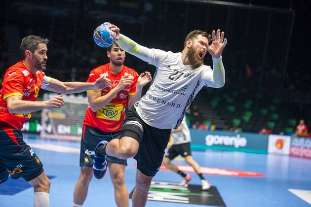 Handball, EM, Spanien - Lettland DUDE Ingars (Lettonie - Latvia) HANDBALL : Championnat d Europe 2020 : Espagne vs Lettonie - 09 01 2020 THEOPHILELaurent Panoramic 