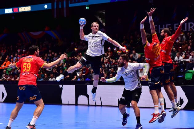 Handball, EM, Spanien - Lettland Handball-EM Spanien - Lettland am 09.01.2020 in der Nye Nidarohallen in Trondheim Aivis Jurdzs ( Lettland )