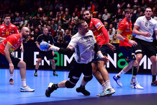 Handball, EM, Spanien - Lettland Handball-EM Spanien - Lettland am 09.01.2020 in der Nye Nidarohallen in Trondheim Egils Politers ( Lettland )