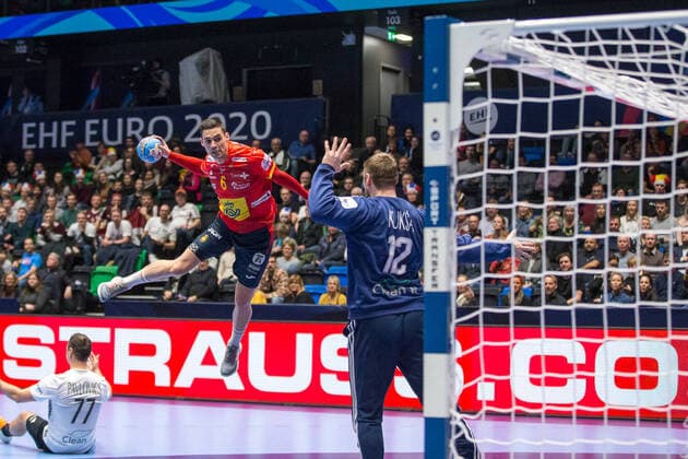 Handball, EM, Spanien - Lettland FERNANDEZ PEREZ Angel (Espagne - Spain) HANDBALL : Championnat d Europe 2020 : Espagne vs Lettonie - 09 01 2020 THEOPHILELaurent Panoramic 