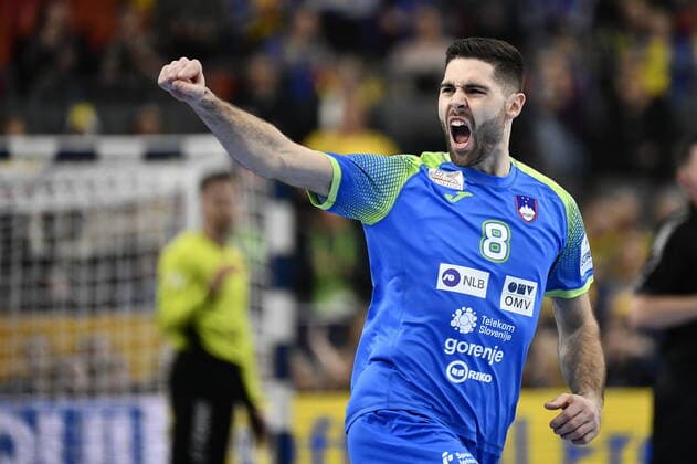 GOTHENBURG 20200110 Slovenia s Blaz Janc gestures during the Men s EHF EURO 2020 Handball group F match between Slovenia and Poland at Scandinavium Arena Fiday Jan. 10, 2020. Photo Bjorn Larsson Rosvall TT kod 9200 Gothenburg Sweden x9200x