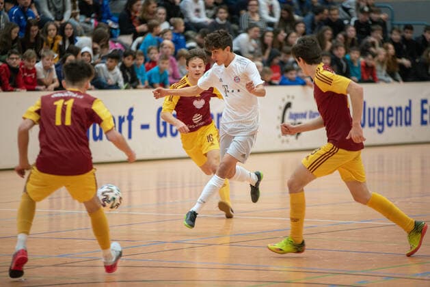 Younes Aitamer (FC Bayern München). Deutschland, Gaildorf, 11.01.2020, Jugendfussball, U17, U 17 Jugend Euro Cup 2020, Sporthalle