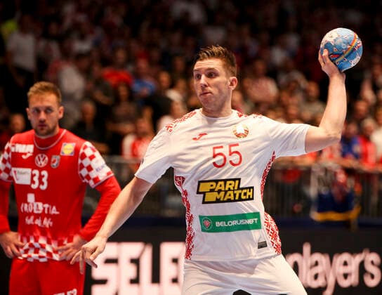 HANDBALL - EHF EURO 2020, CRO vs BLR GRAZ,AUSTRIA,11.JAN.20 - HANDBALL - EHF European Men s Handball Championship 2020, group stage, Croatia vs Belarus. Image shows Mikita Vailupau (BLR). GEPAxpictures xWolfgangxGrebien