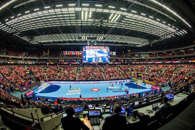 200111 General view of Malmö Arena ahead of the EHF European Handball Championship match between Denmark and Iceland on January 11, 2020 in Malmö. Photo: Ludvig Thunman BILDBYRAN kod LT 35701 bbeng ehf euro 2020 em 2020 european men?s handball championship 2020 handball handboll handbolls-em 2020 handball handball-em 2020 danmark denmark iceland island arena interiör interior view Copyright: LUDVIGxTHUNMAN BB200111LT007