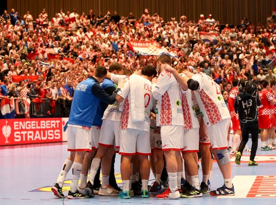 HANDBALL - EHF EURO 2020, CRO vs BLR GRAZ,AUSTRIA,11.JAN.20 - HANDBALL - EHF European Men s Handball Championship 2020, group stage, Croatia vs Belarus. Image shows the team of Belarus . GEPAxpictures xWolfgangxGrebien