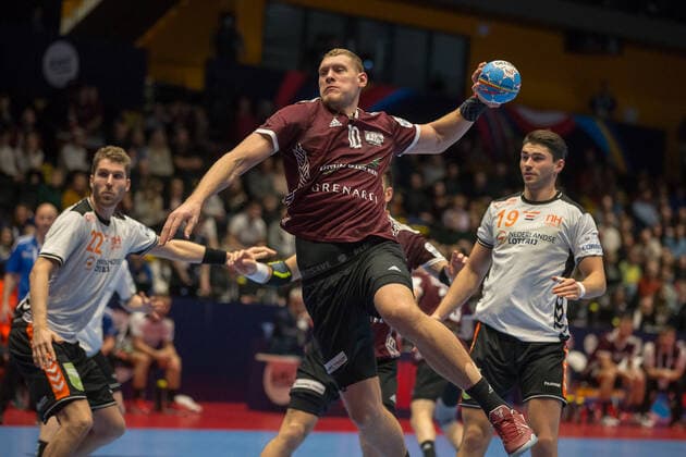 Handball EM, Lettland - Niederlande KRISTOPANS Dainis (Lettonie - Latvia) HANDBALL : Championnat d Europe 2020 : Lettonie vs Pays-Bas - 11 01 2020 THEOPHILELaurent Panoramic 
