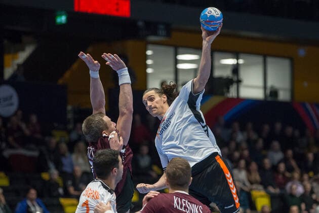 Handball EM, Lettland - Niederlande SLUIJTERS Iso (Pays-Bas - Netherlands) HANDBALL : Championnat d Europe 2020 : Lettonie vs Pays-Bas - 11 01 2020 THEOPHILELaurent Panoramic 