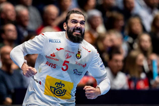 Handball EM, Spanien - Deutschland 200111 Jorge Maqueda Peno of Spain celebrates during the EHF European Handball Championship match between Spain and Germany on January 11, 2020 in Trondheim. Photo: Vegard Wivestad Grott BILDBYRAN kod VG 170462 bbeng handball handball handboll handball-em 2020 european men?s handball championship 2020 em 2020 handbolls-em 2020 ehf euro 2020 spania spanien tyskland germany deutschland jubel celebration Copyright: VEGARDxWIVESTADxGRoTT BB200111VG033