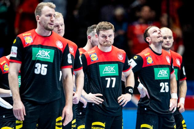 Handball EM, Spanien - Deutschland 200111 David Schmidt of Germany looks dejected after the EHF European Handball Championship match between Spain and Germany on January 11, 2020 in Trondheim. Photo: Vegard Wivestad Grott BILDBYRAN kod VG 170462 bbeng handball handball handboll handball-em 2020 european men?s handball championship 2020 em 2020 handbolls-em 2020 ehf euro 2020 spania spanien tyskland germany deutschland depp dejected Copyright: VEGARDxWIVESTADxGRoTT BB200111VG036
