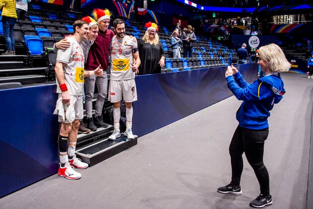 Handball EM, Spanien - Deutschland 200111 Viran Morros de Argila and Raul Entrerrios Rodriguez of Spain with supporters after the EHF European Handball Championship match between Spain and Germany on January 11, 2020 in Trondheim. Photo: Vegard Wivestad Grott BILDBYRAN kod VG 170462 bbeng handball handball handboll handball-em 2020 european men?s handball championship 2020 em 2020 handbolls-em 2020 ehf euro 2020 spania spanien tyskland germany deutschland publik Copyright: VEGARDxWIVESTADxGRoTT BB200111VG037
