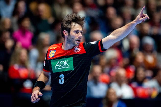 200111 Uwe Gensheimer of Germany celebrates during the EHF European Handball Championship match between Spain and Germany on January 11, 2020 in Trondheim. Photo: Vegard Wivestad Grott BILDBYRAN kod VG 170462 bbeng handball handball handboll handball-em 2020 european men?s handball championship 2020 em 2020 handbolls-em 2020 ehf euro 2020 spania spanien tyskland germany deutschland jubel Copyright: VEGARDxWIVESTADxGRoTT BB200111VG043