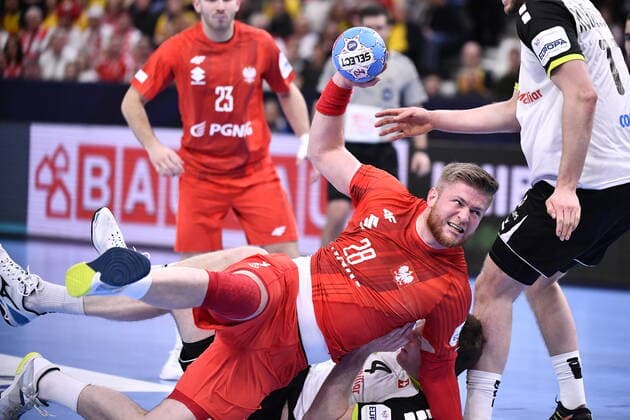 Gothenburg 202001112 Maciej Gebala of Poland in action during the Men s EHF EURO 2020 Handball group F match preliminary round between Switzerland and Poland in Scandinavium Arena Sunday Jan. 12, 2020. Photo Bjorn Larsson Rosvall TT kod 9200 Gothenburg Sweden x9200x