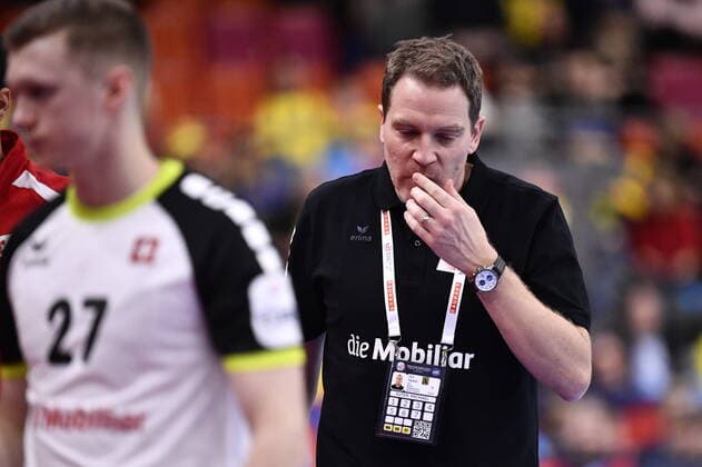 Gothenburg 202001112 Switzerland s head coach Michael Suter during the Men s EHF EURO 2020 Handball group F match preliminary round between Switzerland and Poland in Scandinavium Arena Sunday Jan. 12, 2020. Photo Bjorn Larsson Rosvall TT kod 9200 Gothenburg Sweden x9200x