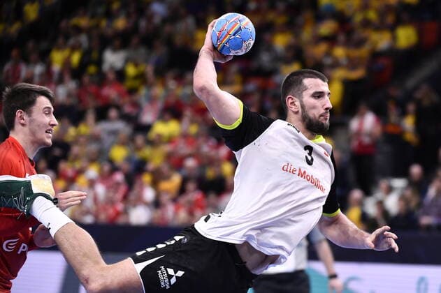 Gothenburg 202001112 Switzerland s Lucas Meister in action during the Men s EHF EURO 2020 Handball group F match preliminary round between Switzerland and Poland in Scandinavium Arena Sunday Jan. 12, 2020. Photo Bjorn Larsson Rosvall TT kod 9200 Gothenburg Sweden x9200x