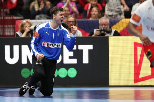 Denmark s goal keeper Niklas Landin Jacobsen during the Men s European Handball Championship, preliminary round Group E, match between Denmark and Hungary at Malmo Arena, Sweden, on Monday Jan. 13, 2020. Photo Andreas Hillergren TT code10600 Malmo Sweden x10600x