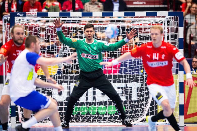 200115 Goalkeeper Niklas Landin Jacobsen of Denmark during the EHF European Handball Championship match between Russia and Denmark on January 15, 2020 in Malmö. Photo: Petter Arvidson BILDBYRAN kod PA 92432 bbeng handball handball handboll handball-em 2020 european men?s handball championship 2020 em 2020 handbolls-em 2020 ehf euro 2020 russia Ryssland Denmark danmark Copyright: PETTERxARVIDSON BB200115PA090