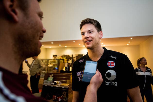 200116 Goalkeeper Torbjorn Bergerud is interviewed by the media during a press meeting with Norway during the EHF European Handball Championship on January 16, 2020 in Malmö. Photo: Ludvig Thunman BILDBYRAN kod LT 35703 bbeng ehf euro 2020 em 2020 european men?s handball championship 2020 handball handboll handbolls-em 2020 handball handball-em 2020 norway norge pressträff press meeting Copyright: LUDVIGxTHUNMAN BB200116LT004