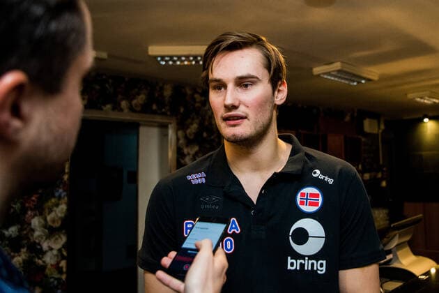 200116 Magnus Abelvik Rod is interviewed by the media during a press meeting with Norway during the EHF European Handball Championship on January 16, 2020 in Malmö. Photo: Ludvig Thunman BILDBYRAN kod LT 35703 bbeng ehf euro 2020 em 2020 european men?s handball championship 2020 handball handboll handbolls-em 2020 handball handball-em 2020 norway norge pressträff press meeting Copyright: LUDVIGxTHUNMAN BB200116LT068