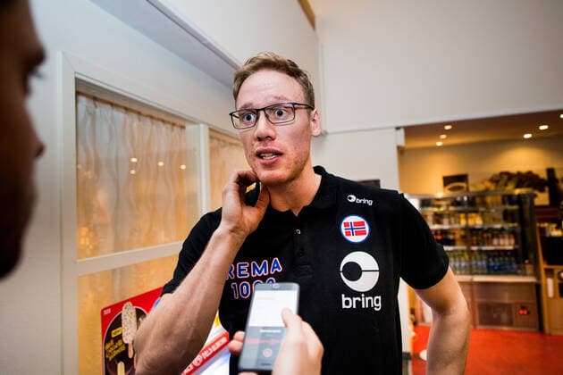 200116 Magnus Gullerud is interviewed by the media during a press meeting with Norway during the EHF European Handball Championship on January 16, 2020 in Malmö. Photo: Ludvig Thunman BILDBYRAN kod LT 35703 bbeng ehf euro 2020 em 2020 european men?s handball championship 2020 handball handboll handbolls-em 2020 handball handball-em 2020 norway norge pressträff press meeting Copyright: LUDVIGxTHUNMAN BB200116LT077