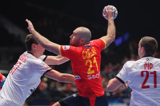 Men s EHF Euro 2020 - Spain v Czech Republic 16.01.2020., Wiener Stadthalle, Vienna, Ausrtia - Men s EHF Euro 2020, Main Round, group 1, 1st round, Spain - Czech Republic. Joan Canellas Reixach. LukaxStanzl PIXSELL