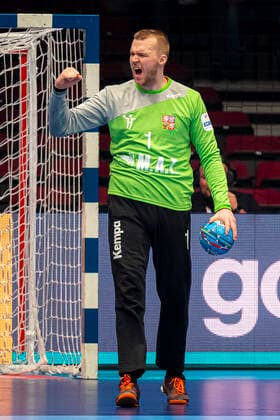 Handball, Maenner: EM 2020, Hauptrunde, Gruppe 1, Spanien - Tschechische Republik Torhueter Tomas Mrkva (Tschechien Bergischer HC) Wien Stadthalle Wien Oesterreich