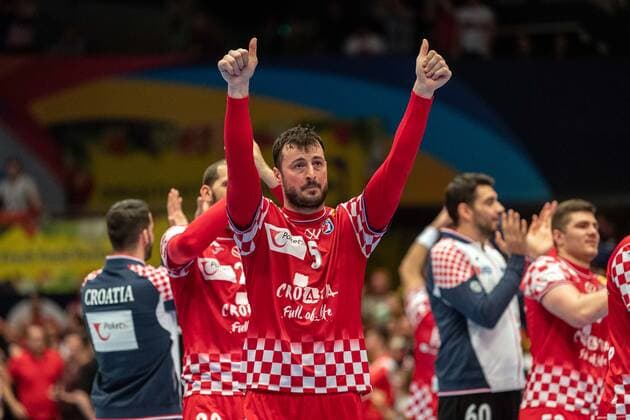 Handball Wien 16.01.2020 Europameisterschaft EM Zwischenrunde Kroatien (CRO) - Österreich (AUT) DUVNJAK Domagoj (Kroatien, No.05) Jubel