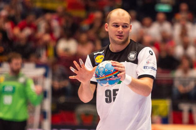 HANDBALL - EHF EURO 2020 VIENNA,AUSTRIA,16.JAN.20 - HANDBALL - EHF European Men s Handball Championship 2020, main round, BLR vs GER. Image shows Paul Drux (GER). GEPAxpictures xDavidxBitzan