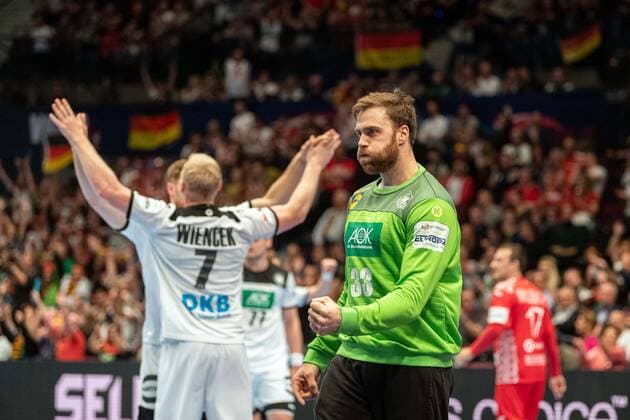 Handball Wien 16.01.2020 Europameisterschaft EM Zwischenrunde hauptrunde Weißrussland (BLR) - Deutschland (GER) Andreas Wolff (Deutschland, TW, No.33) Jubel