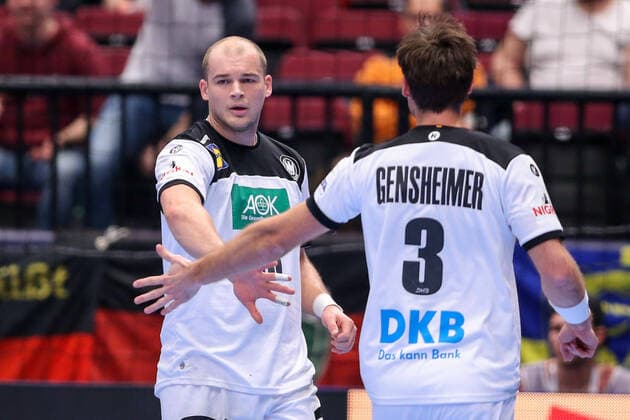 Men s EHF Euro 2020 - Belarus v Germany 16.01.2020., Wiener Stadthalle, Vienna, Ausrtia - Men s EHF Euro 2020, Main Round, group 1, 1st round, Belarus - Germany. Paul Drux, Uwe Gensheimer LukaxStanzl PIXSELL
