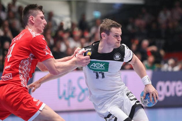 Men s EHF Euro 2020 - Belarus v Germany 16.01.2020., Wiener Stadthalle, Vienna, Ausrtia - Men s EHF Euro 2020, Main Round, group 1, 1st round, Belarus - Germany. Viachaslau Bokhan, David Schmidt LukaxStanzl PIXSELL