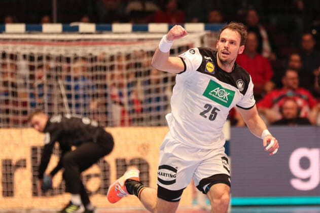 Deutschland - Weissrussland, EHF Euro 2020 Kai Haefner (Deutschland 25)., Wien Wien Oesterreich Eissporthalle