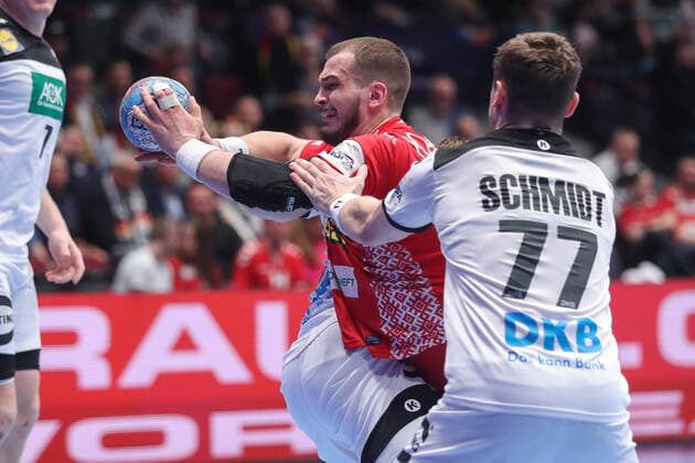 Men s EHF Euro 2020 - Belarus v Germany 16.01.2020., Wiener Stadthalle, Vienna, Ausrtia - Men s EHF Euro 2020, Main Round, group 1, 1st round, Belarus - Germany. Artsem Karalek LukaxStanzl PIXSELL