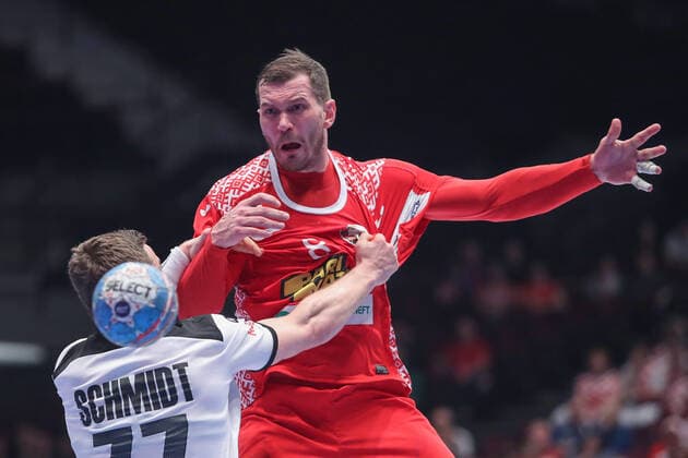 Men s EHF Euro 2020 - Belarus v Germany 16.01.2020., Wiener Stadthalle, Vienna, Ausrtia - Men s EHF Euro 2020, Main Round, group 1, 1st round, Belarus - Germany. Siarhei Shylovich, David Schmidt. LukaxStanzl PIXSELL