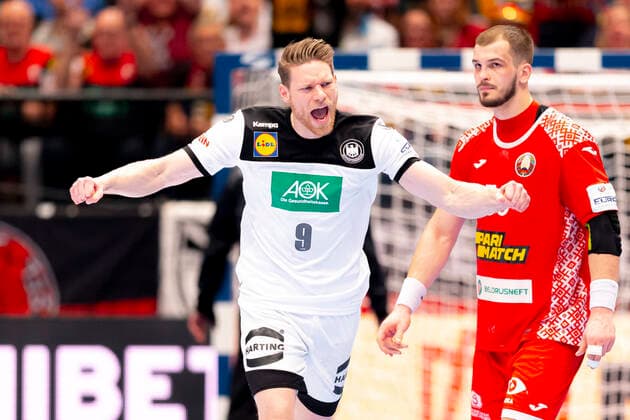 Tobias Reichmann (Nr. 9, Deutschland) freut sich jubelt. Belarus vs. Deutschland, Handball, Hauptrunde, EHF Euro 2020, 16.01.20 Wien Wien Oesterreich Copyright: xAgentur54Gradx xFelixxKoenigx